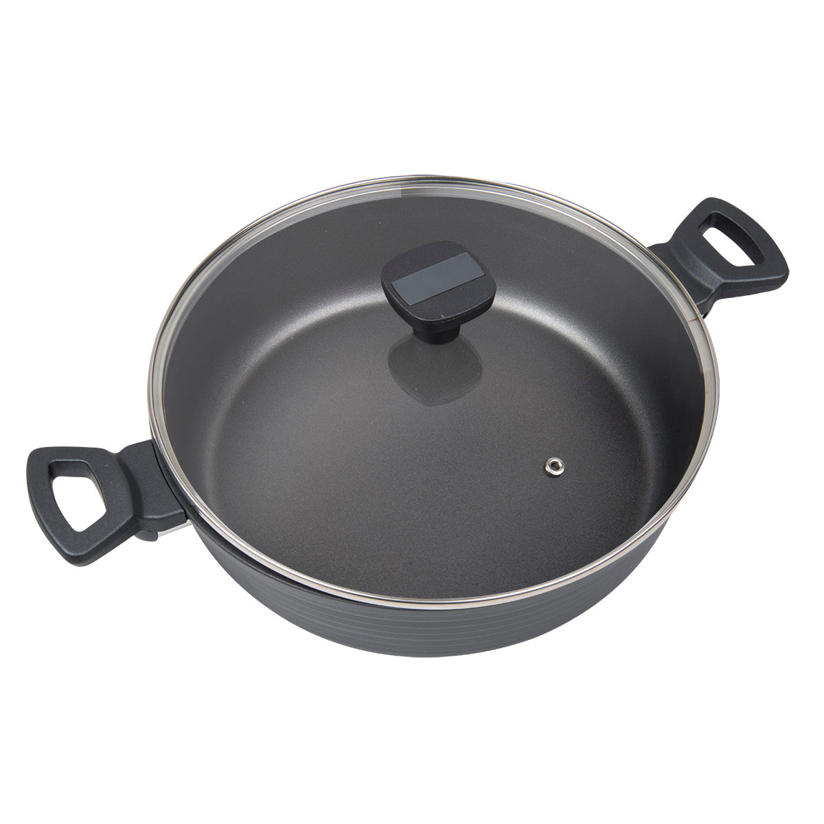 STRIPE DESIGN 4.7L SAUTE & SAUCE PAN WITH GLASS LID, 28CMfive items