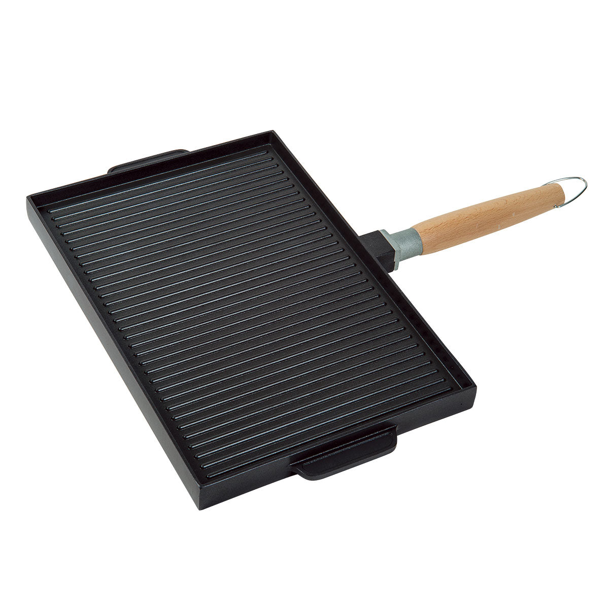 DOUBLE SIDED GRILL & GRIDDLE WITH DETACHABLE HANDLE, 25X38CMfive items