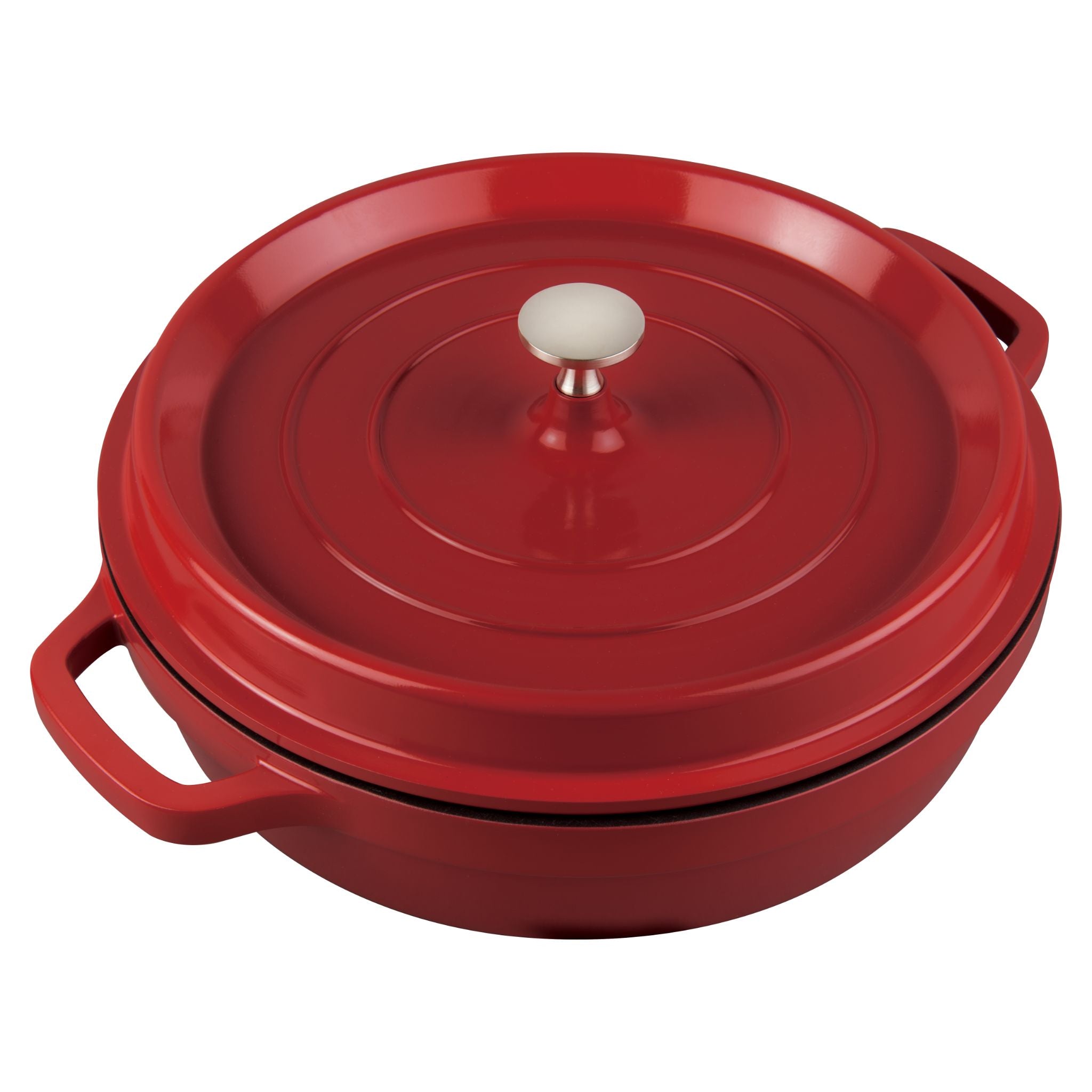 3.8L CAST ALUMINIUM DUTCH OVEN CASSEROLE, 28CM (RED)five items