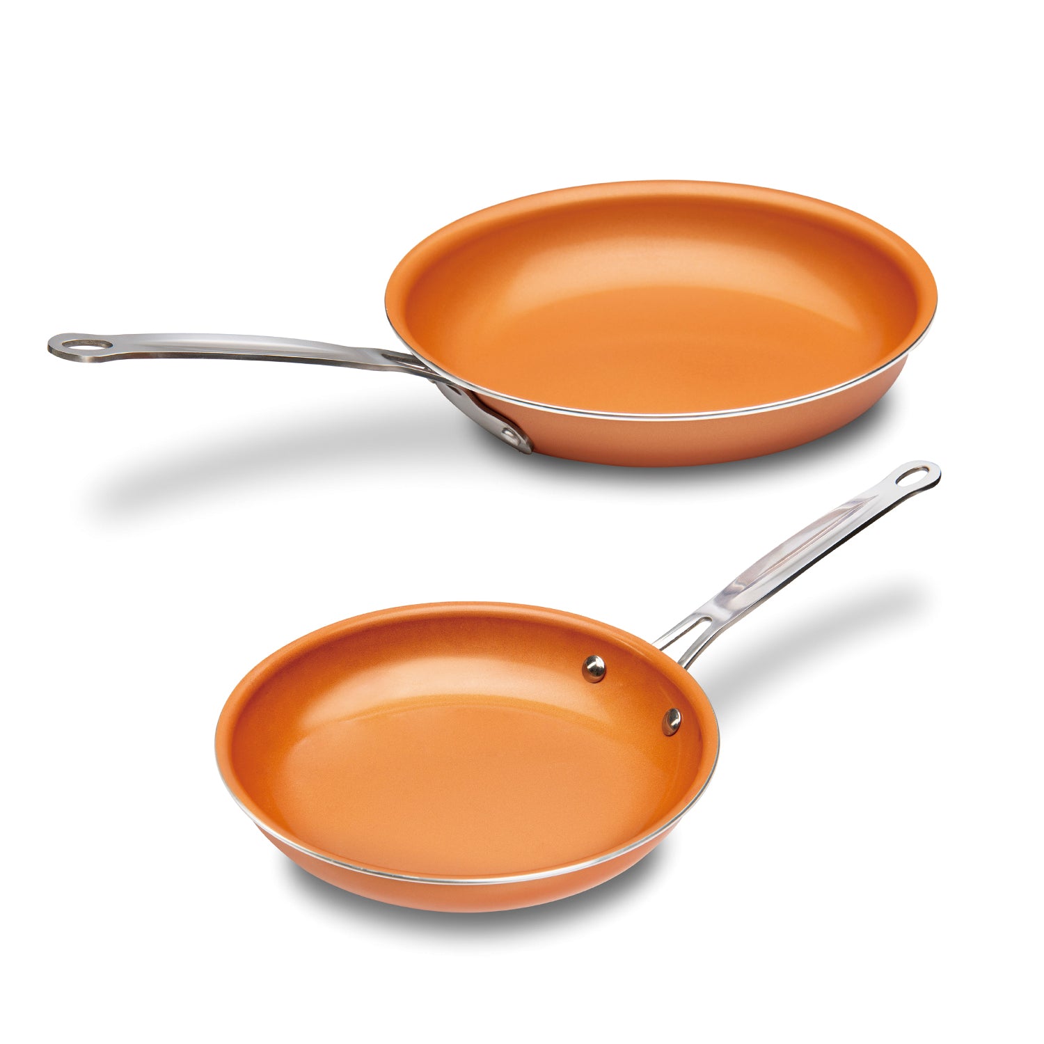 COPPER CERAMIC FRYING PAN 2-PACK SET, 20CM + 23CMfive items