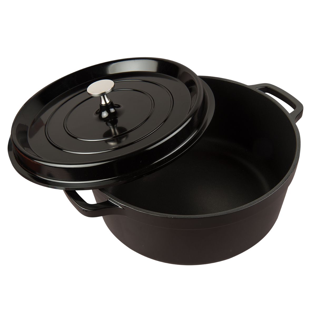 6.6L CAST ALUMINIUM DUTCH OVEN CASSEROLE DISH, 28CM (BLACK)five items