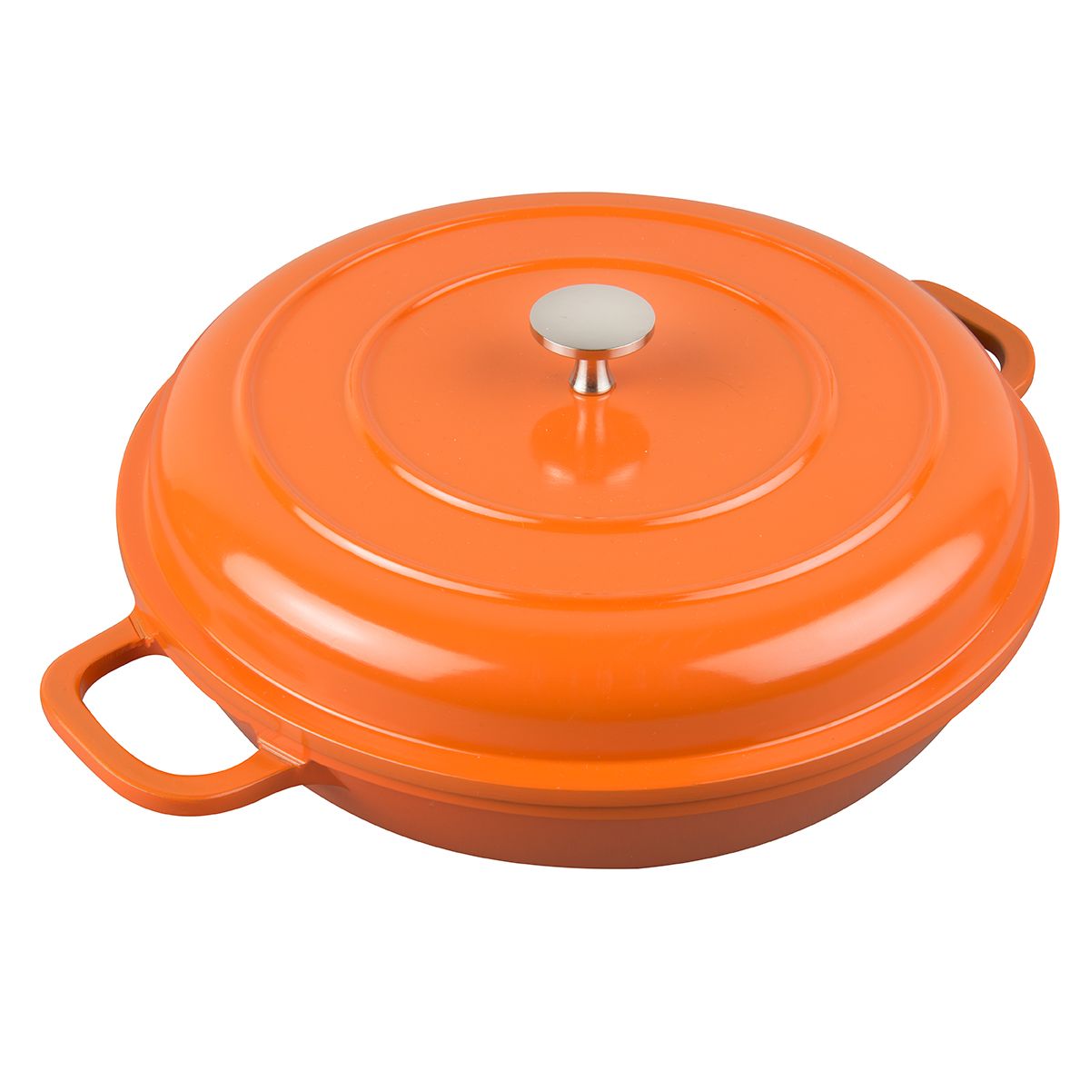 2.8L CAST ALUMINIUM DUTCH OVEN CASSEROLE, 28CM (ORANGE)five items
