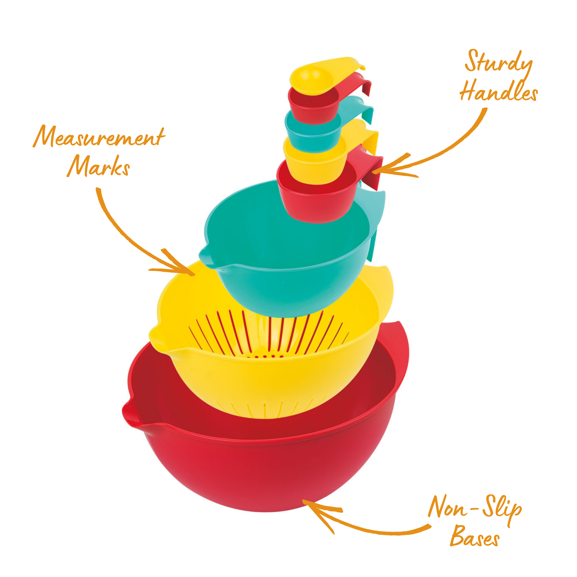 NESTED MIXING & MEASURING BOWL 8 PIECE SETfive items