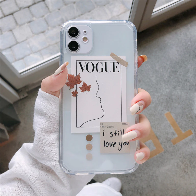 Vogue Maple Leaf Line Art iPhone Case - Vania Cases