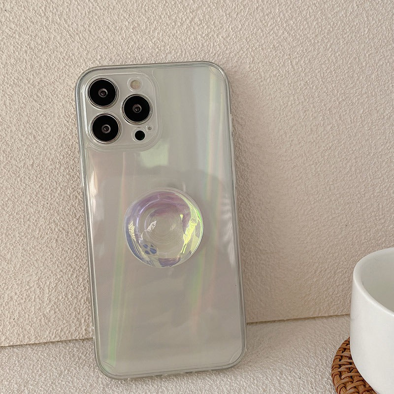 Transparent Aurora Laser Stand iPhone Case - Vania Cases