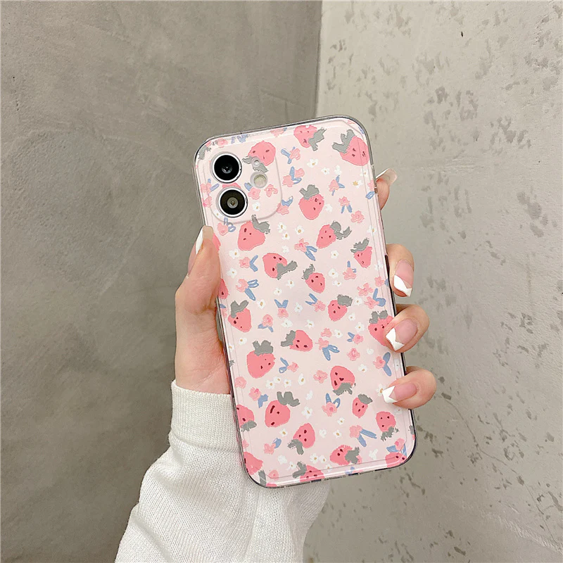 Strawberry Flowers iPhone Case - Vania Cases