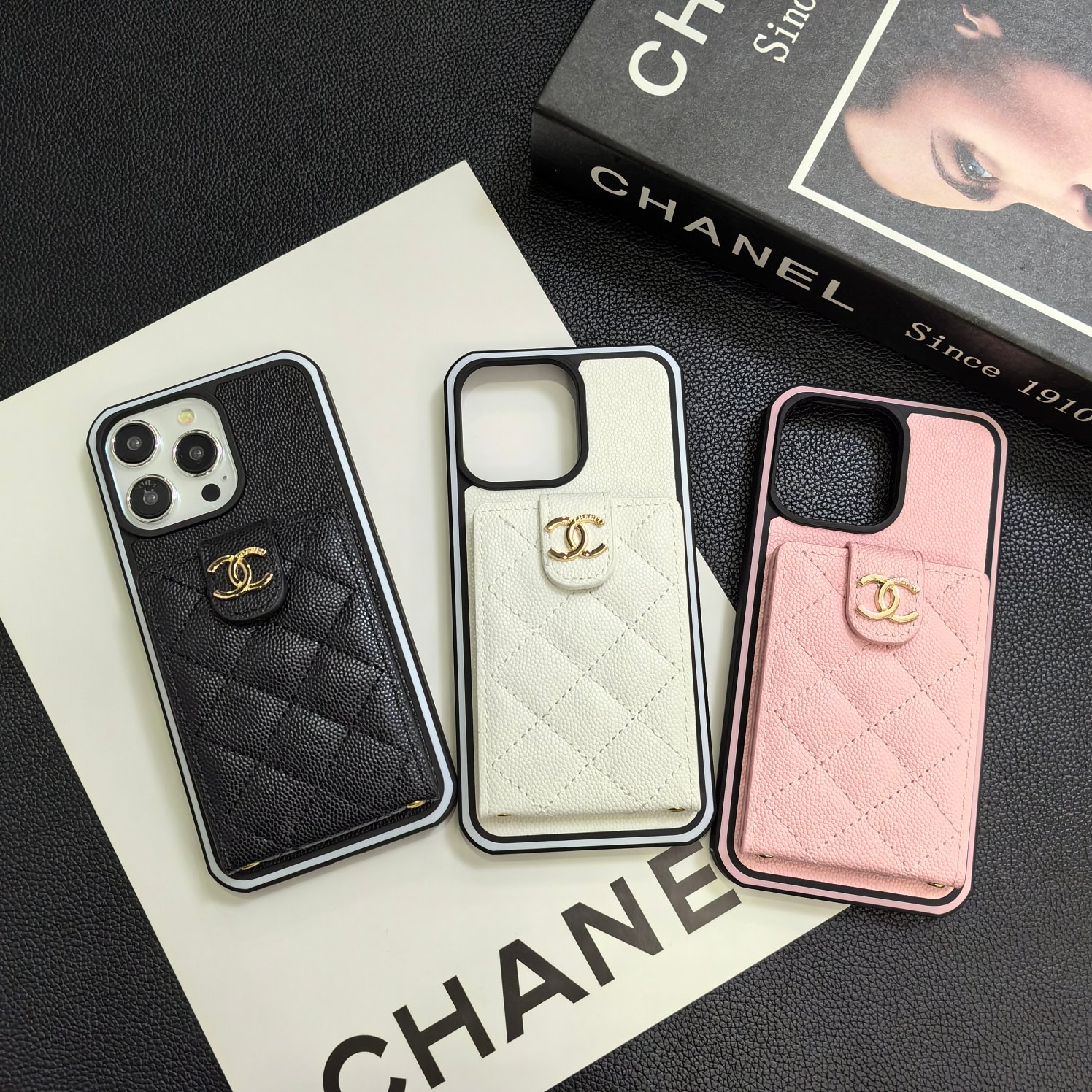 CC Textured Leather Practical Cardholder Case for iPhone - Vania Cases