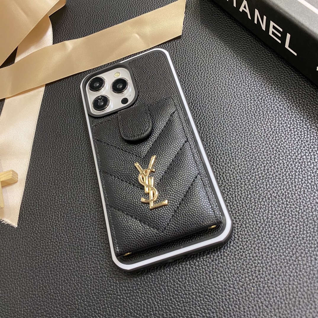 YY Textured Leather Practical Cardholder Case (Design B) for iPhone - Vania Cases