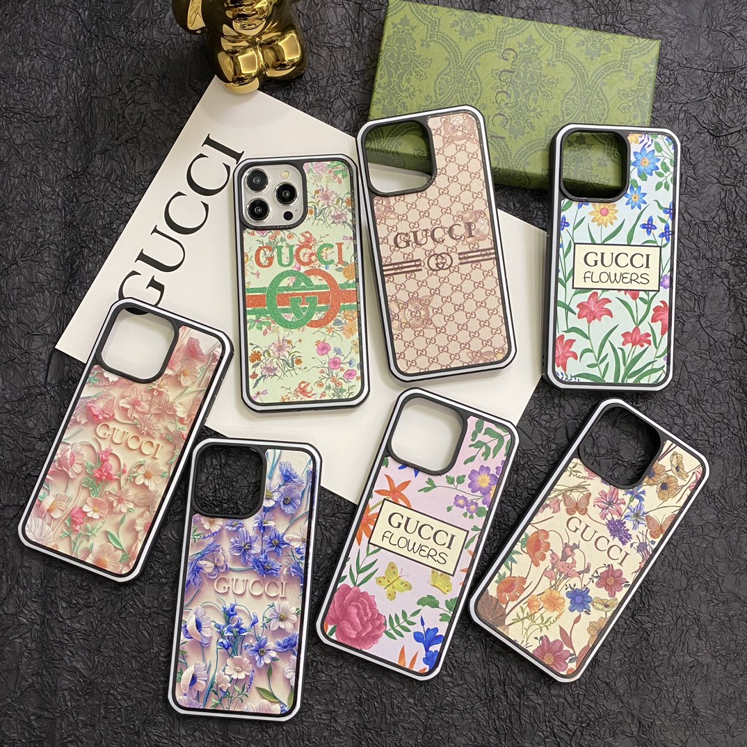 GG Textured Leather Creative Design Case for iPhone - Vania Cases