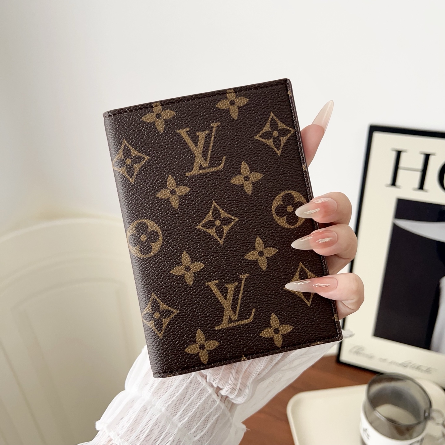 LL Textured Leather Classic Pattern Passport Wallet - Vania Cases