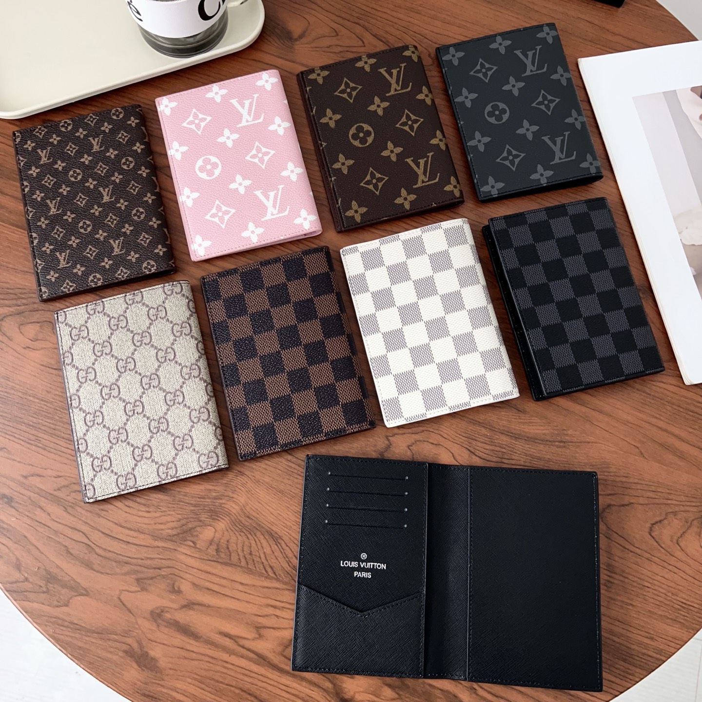 LL Textured Leather Classic Pattern Passport Wallet - Vania Cases