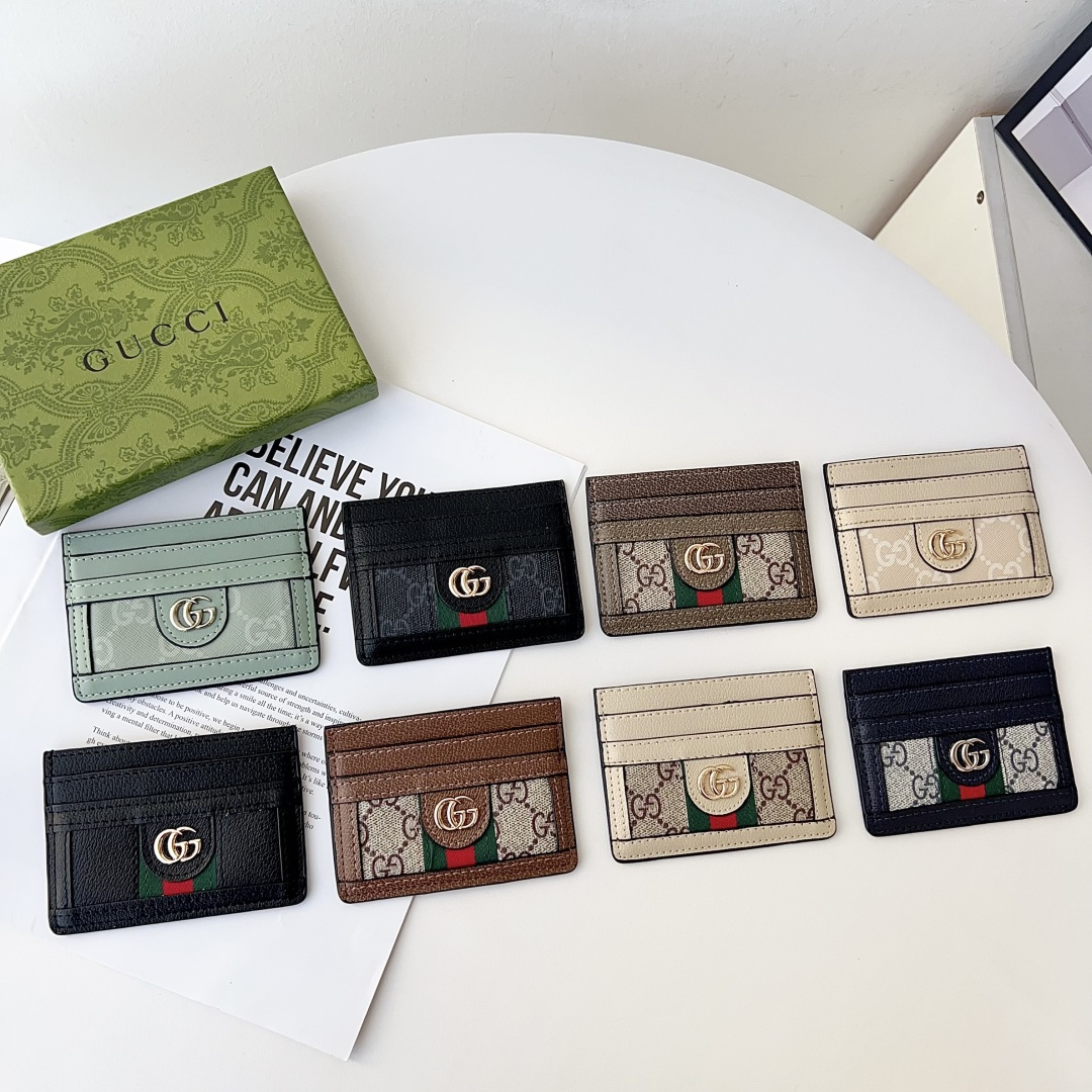 GG Textured Leather Classic Pattern Card Holder - Vania Cases