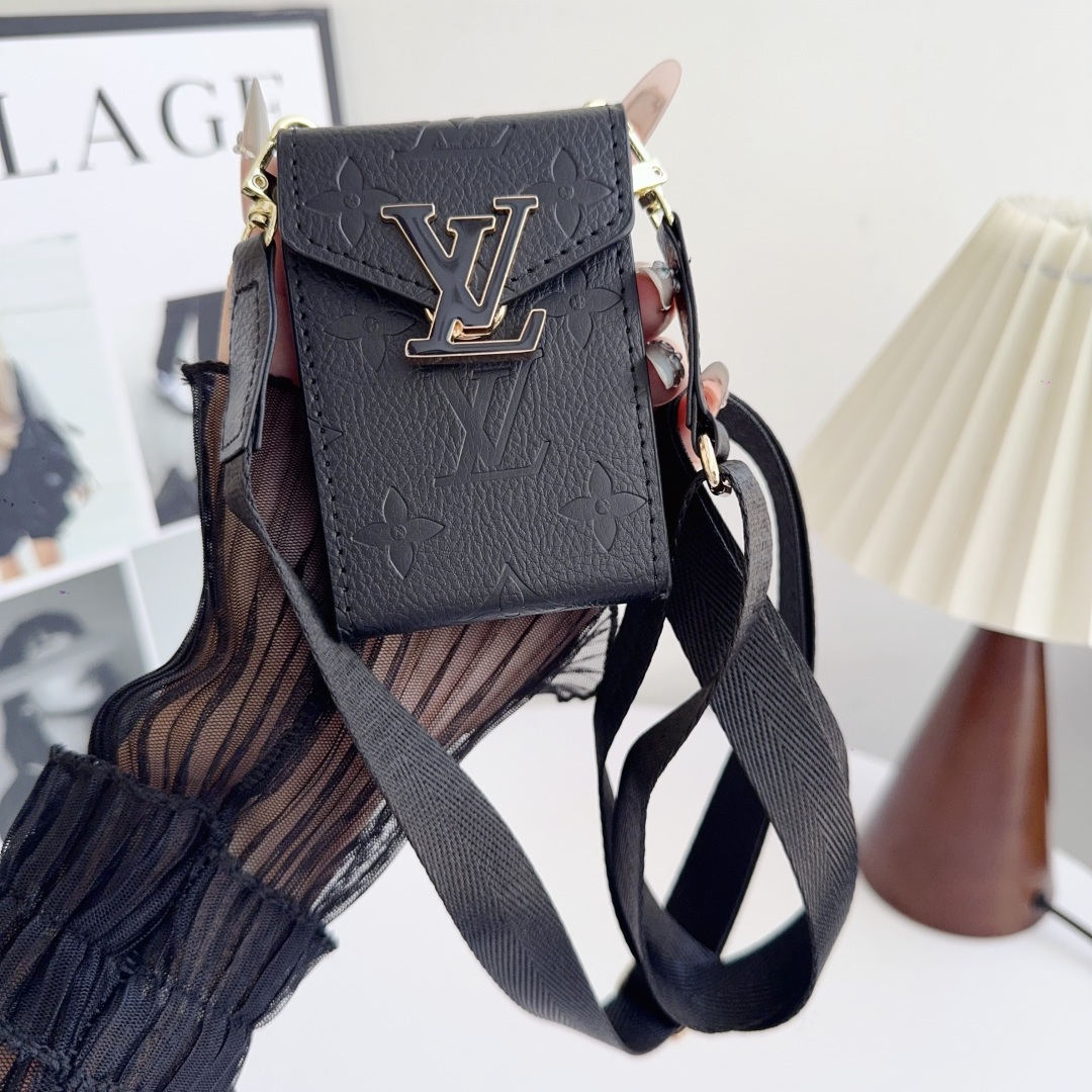 LL Textured Leather Vintage Clasp Vibrant Colors Detachable Crossbody Strap Card Holder - Vania Cases