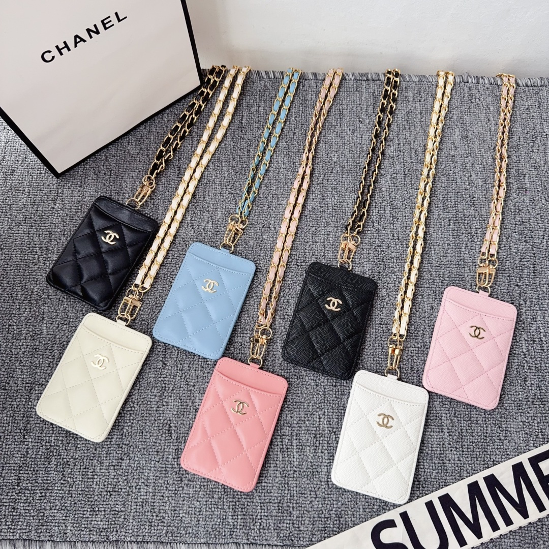 CC Soft Wrapped Leather Detachable Metal Crossbody Strap ID & Badge Holder - Vania Cases