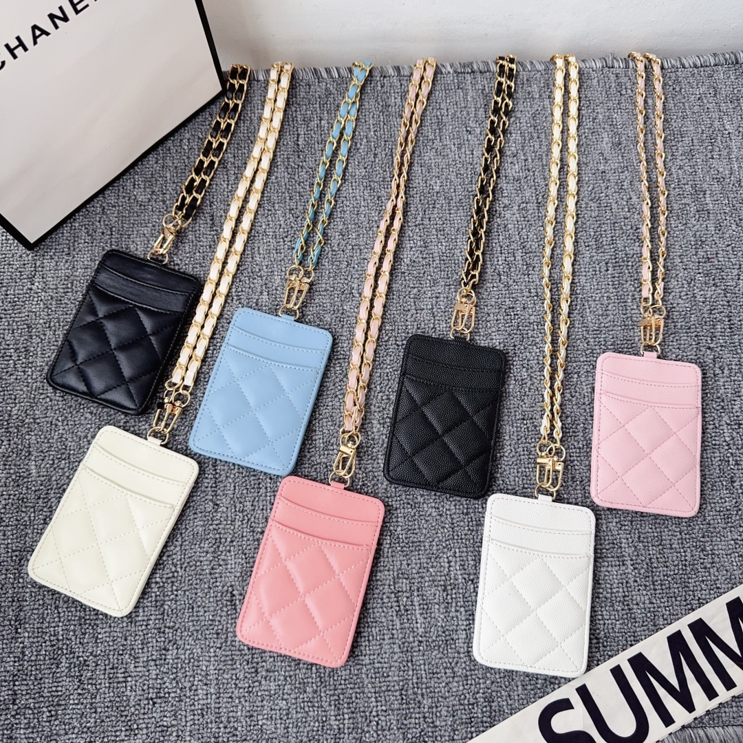 CC Soft Wrapped Leather Detachable Metal Crossbody Strap ID & Badge Holder - Vania Cases