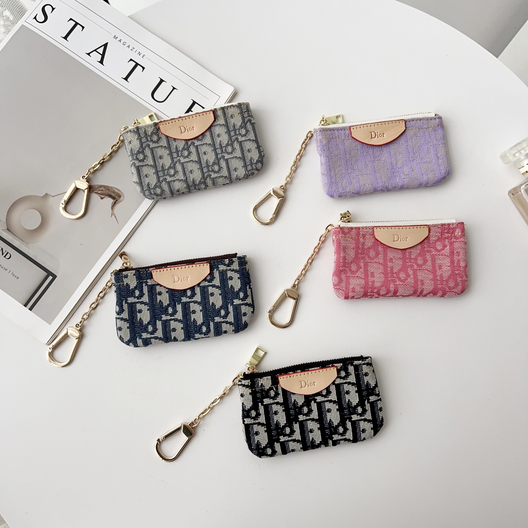 GG Woven Texture Layer Vibrant Colors Metal Hanging Ring Card Holder - Vania Cases