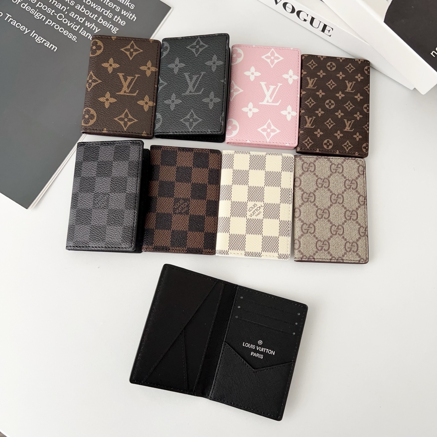 LL Textured Leather Classic Pattern Card Holder - Vania Cases