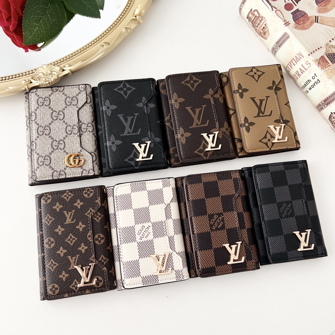 LL Textured Leather Classic Pattern Card Holder - Vania Cases