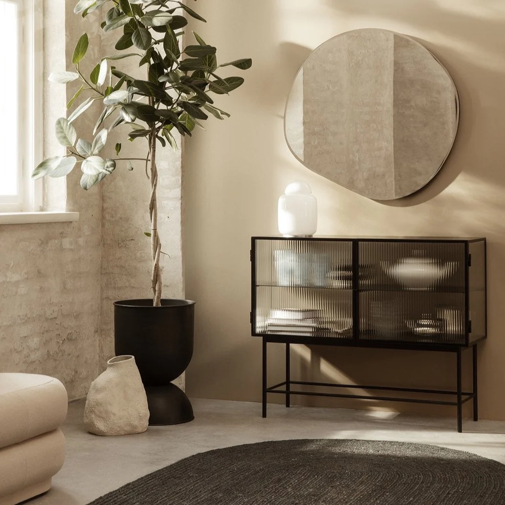 ferm LIVING | Haze Sideboard - Reeded Glass - Black