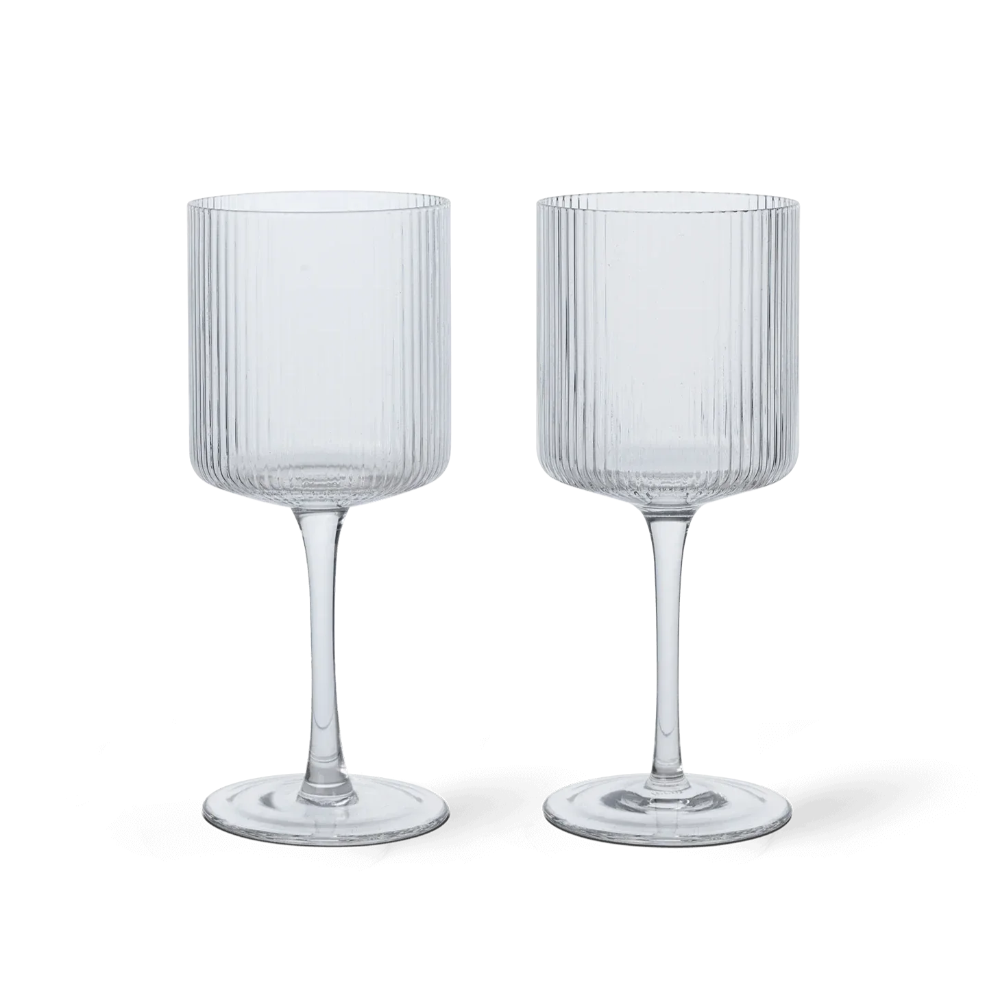 ferm LIVING | Ripple White Wine Glasses - Set of Two - Clear