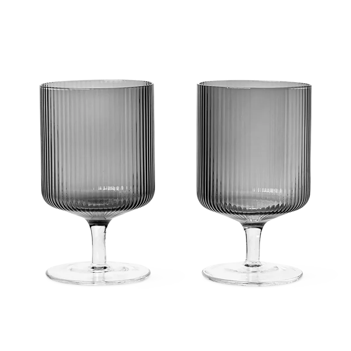 ferm LIVING | Ripple Wine Glasses - Set of 2 - Smoked
