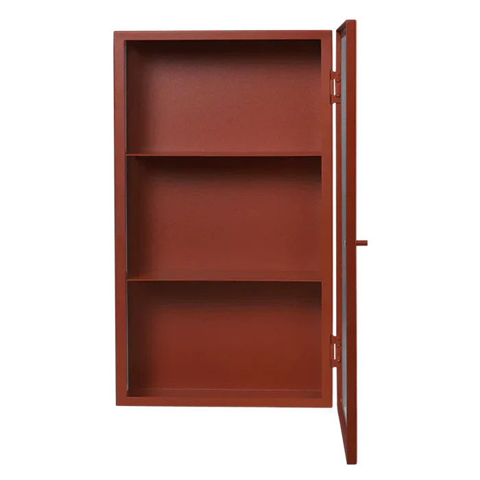 ferm LIVING | Haze Wall Cabinet - Reeded Glass - Oxide Red