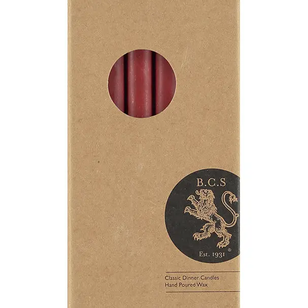 British Colour Standard | Guardsman Red Dinner Candles - 6 Per Pack