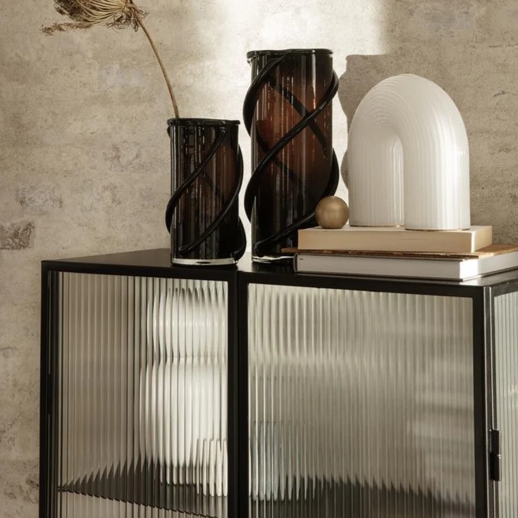 Ferm Living | Haze Vitrine - Reeded Glass - Black