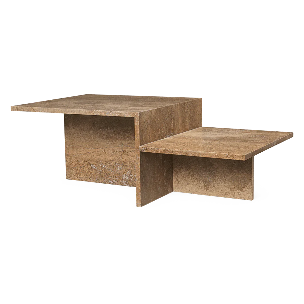 ferm LIVING | Distinct Coffee Table - Dark Brown Travertine