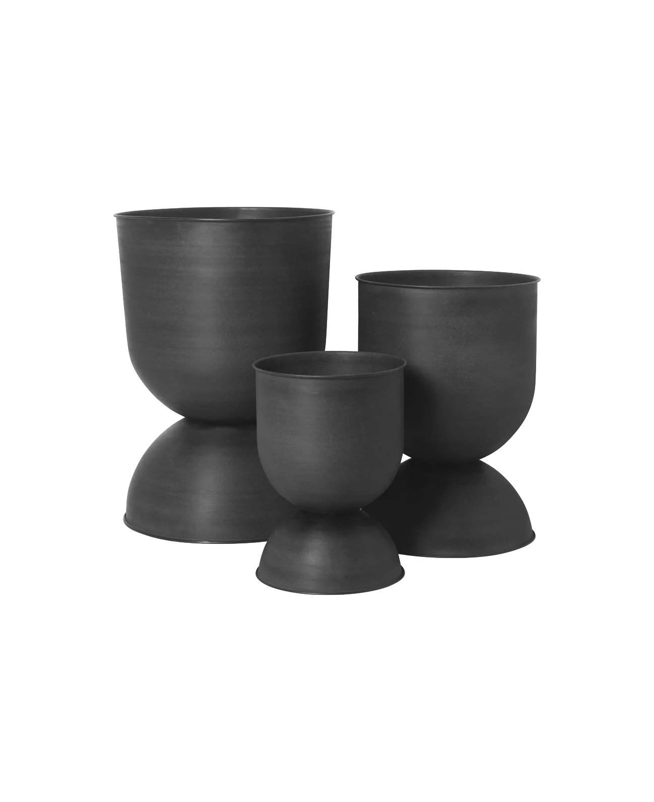 ferm LIVING | Hourglass Pots - Various Sizes - Black / Dark Grey