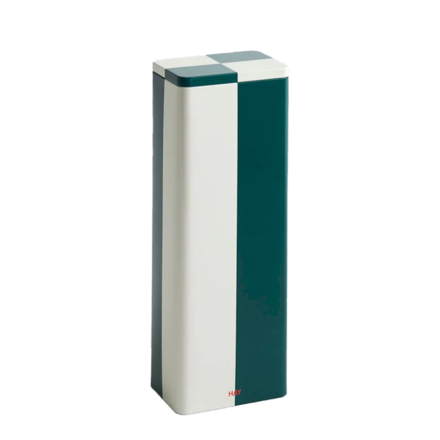 HAY | Tin Container - Slim - Green and Off-White
