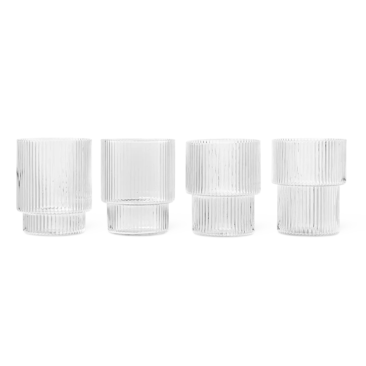 ferm LIVING | Ripple Glass - Set of 4 - Clear