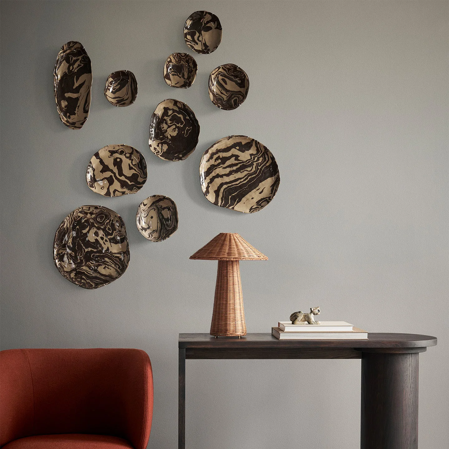 ferm LIVING | Ryu Platter  - Sand/Brown - 34cm