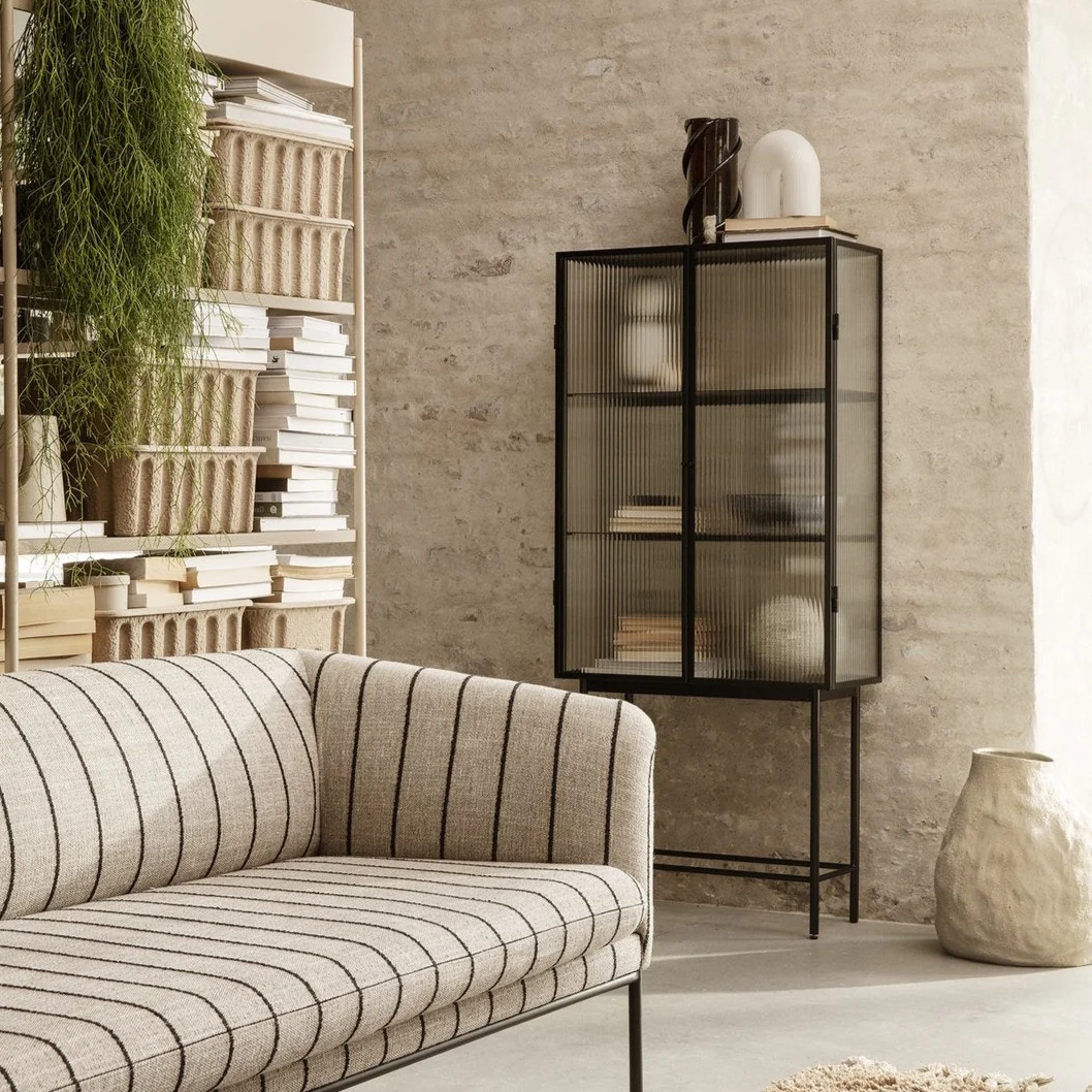 Ferm Living | Haze Vitrine - Reeded Glass - Black