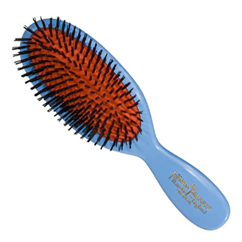 Pocket Boar Bristle Hairbrush - Blue