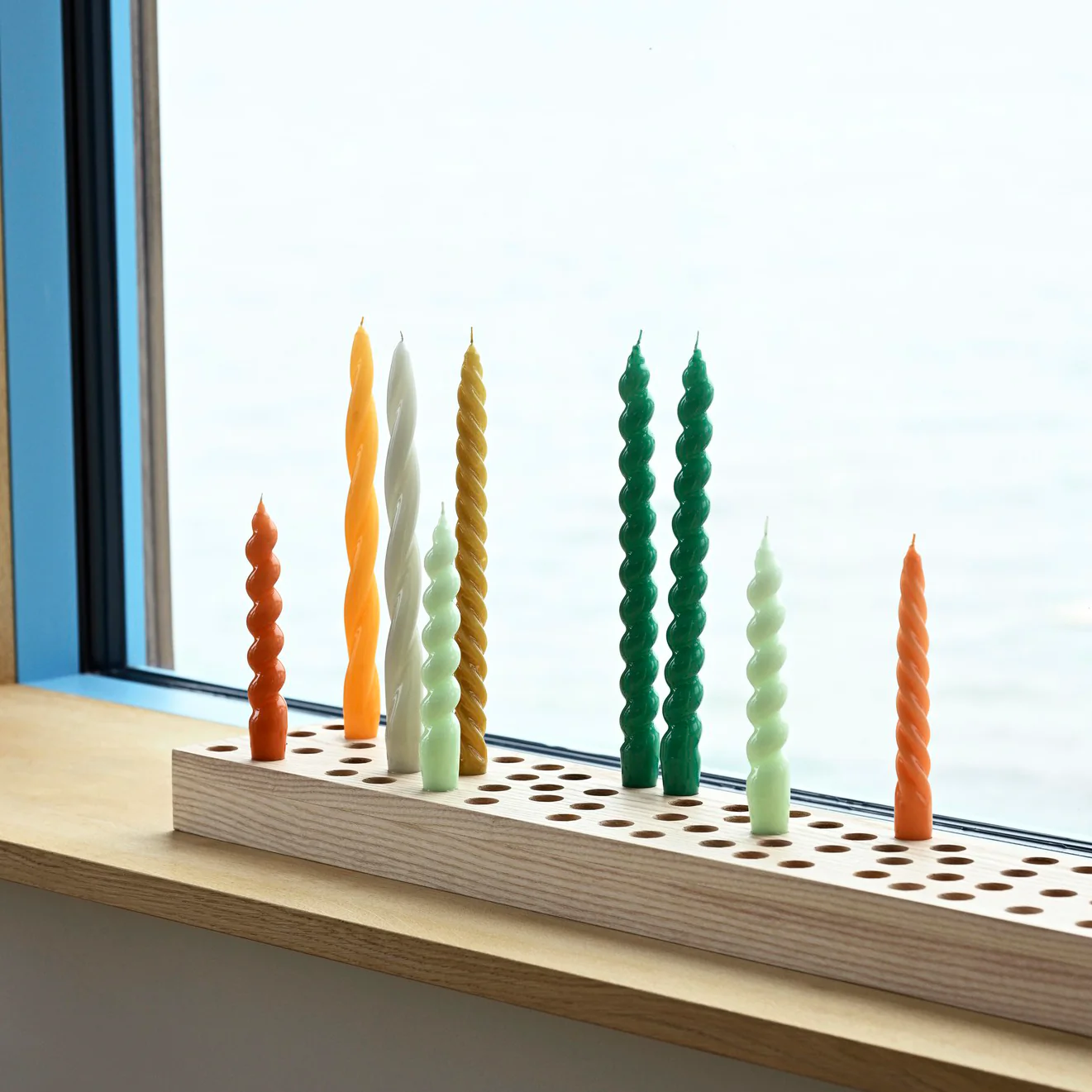 HAY | Mini Swirl Candle-Set of 10 - Light Green
