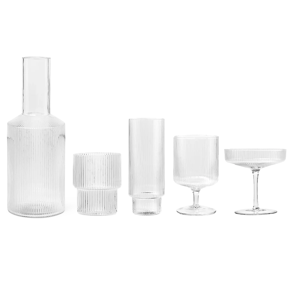 ferm LIVING | The Ripple Glass Complete Collection - Clear