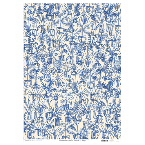 Wrap | Plants Wrapping Paper in Blue