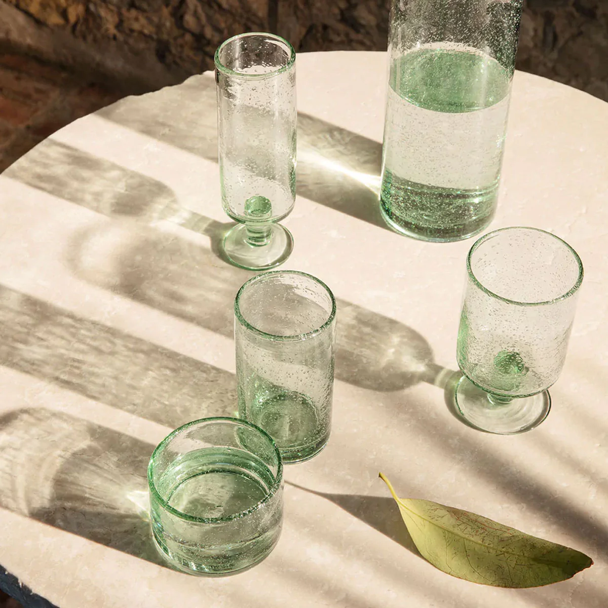 ferm LIVING | Oli Water Glass - Tall - Recycled Clear