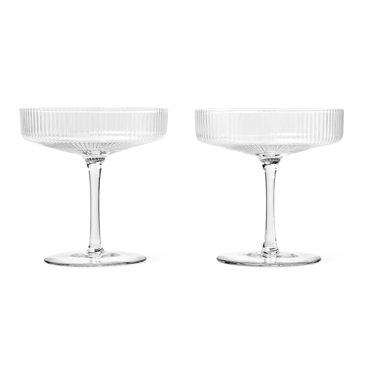 ferm LIVING | Ripple Champagne Saucer - Set of 2 - Clear