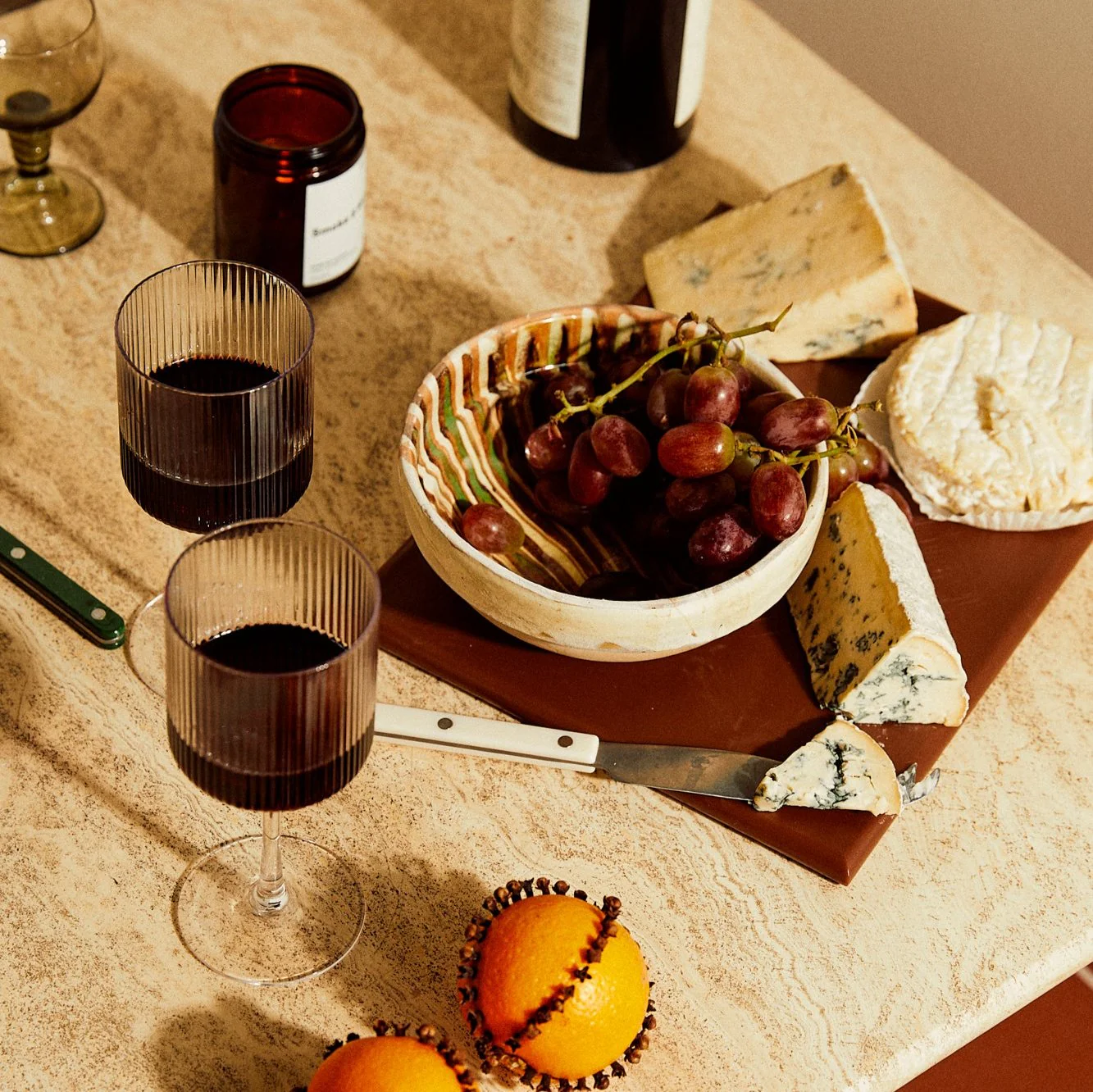 ferm LIVING | Ripple White Wine Glasses - Set of Two - Smoked Grey