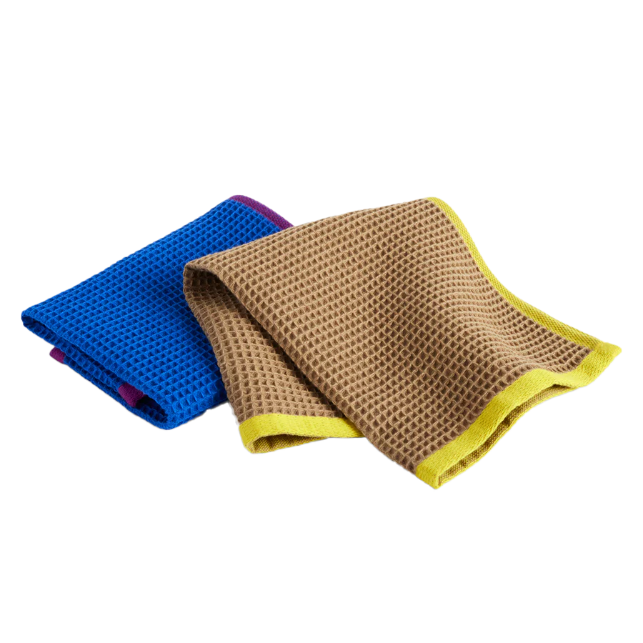 HAY | Canteen Dish Cloth - Set of 2 - Blue&Fuchsia/Beige&Yellow
