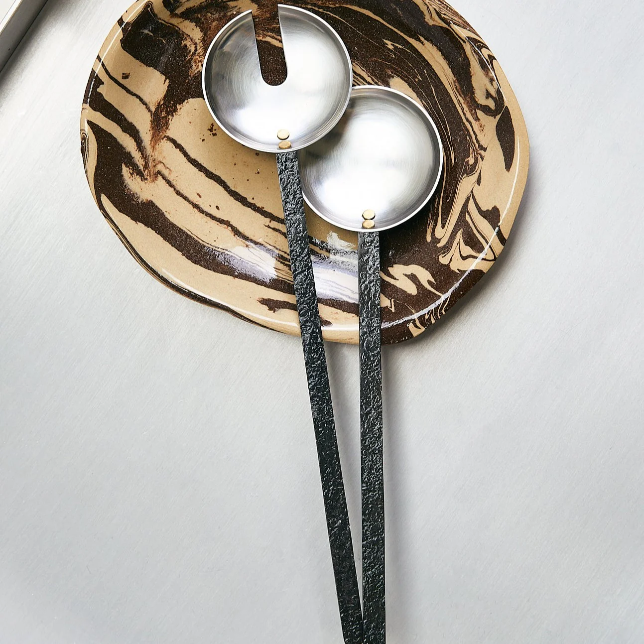 ferm LIVING | Obra Salad Servers - Stainless Steel