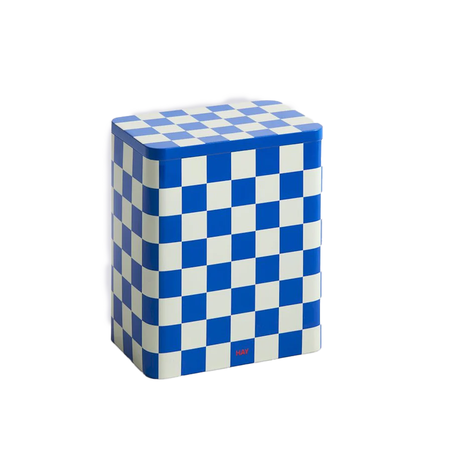HAY | Tin Container - Large - Blue and Off-White