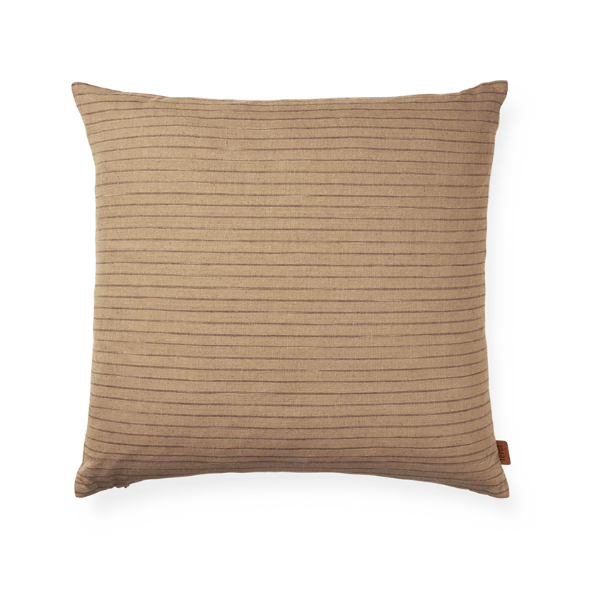 ferm LIVING | Brown Cotton Cushion - Lines