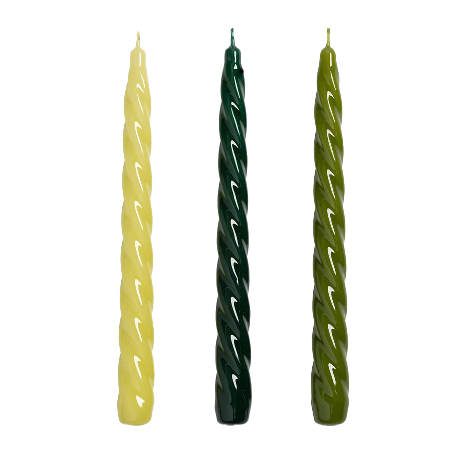 &Klevering | Bravo Candle Sticks - Set Of 3 - Greens