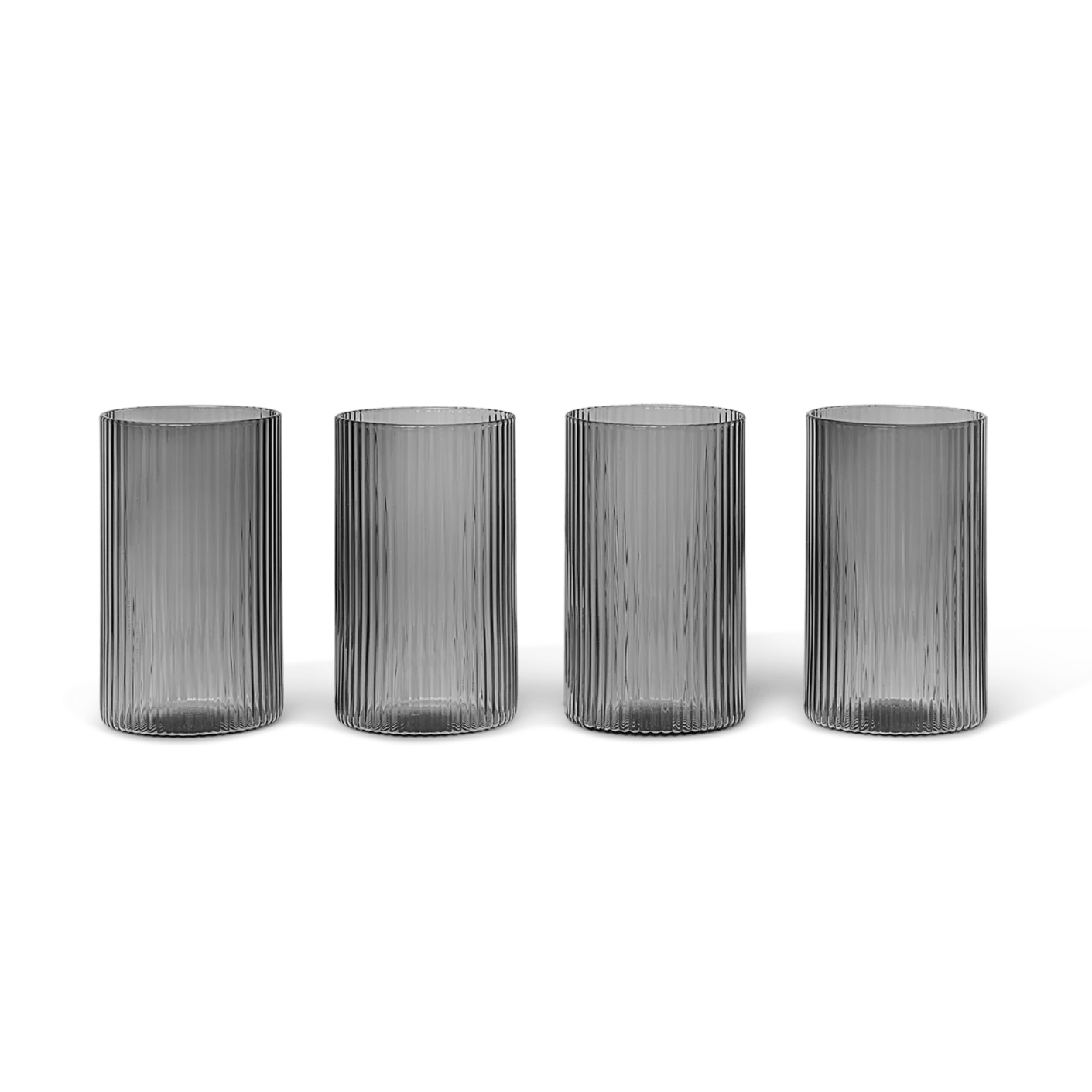 ferm LIVING | Ripple Verrines - Set of 4 - Smoked Grey