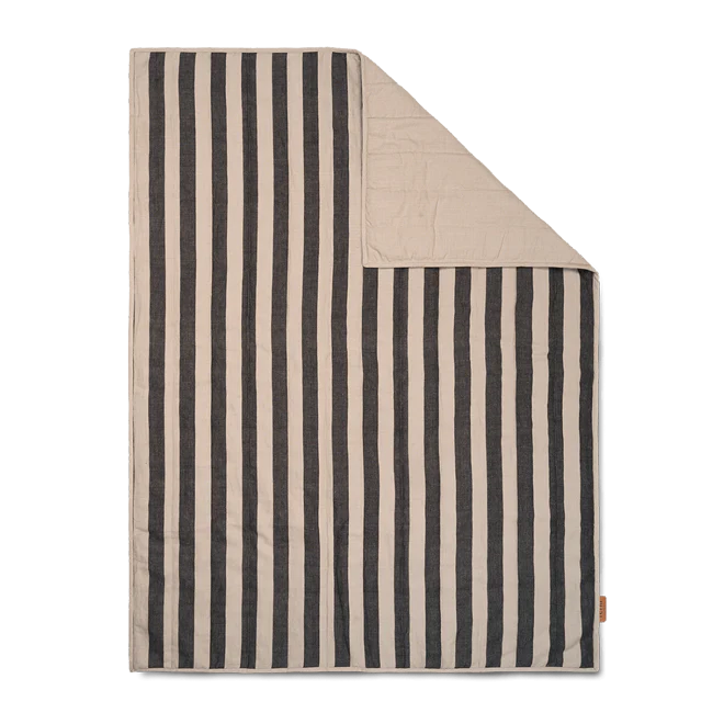 ferm LIVING | Grand Quilted Blanket - Sand / Black