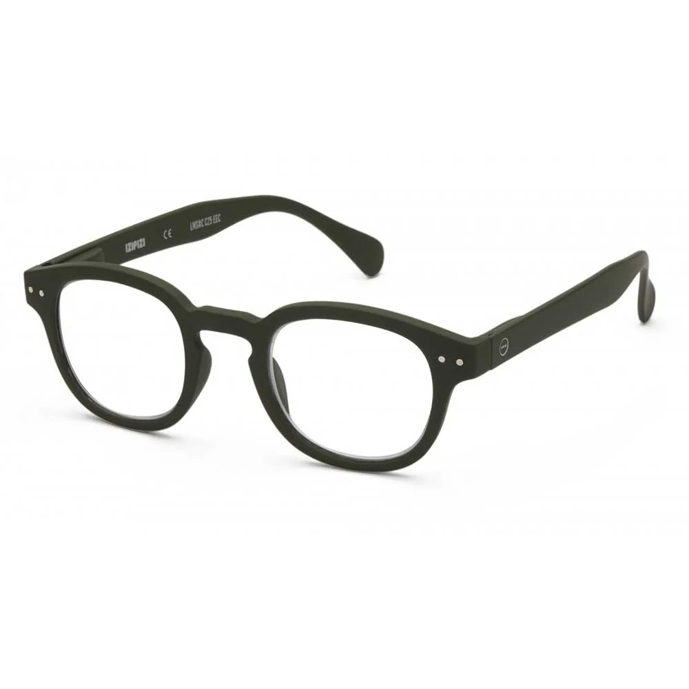 Reading Glasses # C - The Retro - Khaki Green