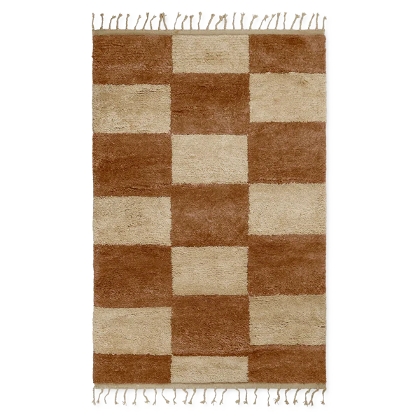 ferm LIVING | Mara Knotted Rug Large - Brick & Off White